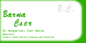 barna cser business card